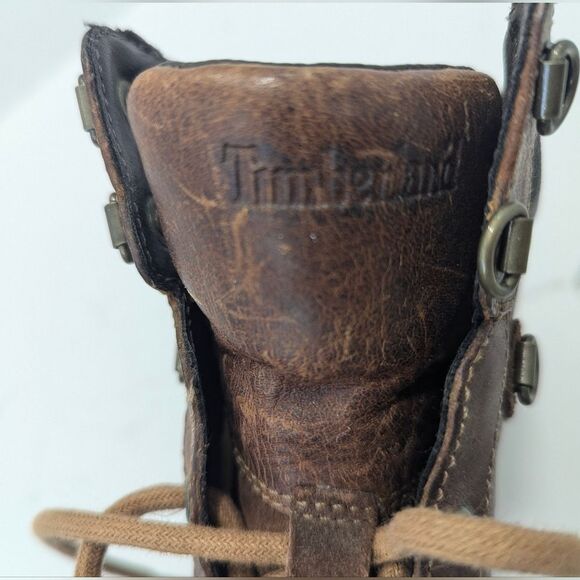 TIMBERLAND Earhkeepers Women’s Field Boot Lace Up Brown sued Leather Heels sz 7 - Picture 4 of 14